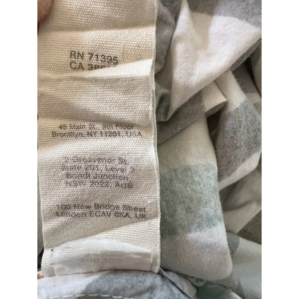 West Elm Green Circle Trellis Full queen duvet cover 100% Cotton